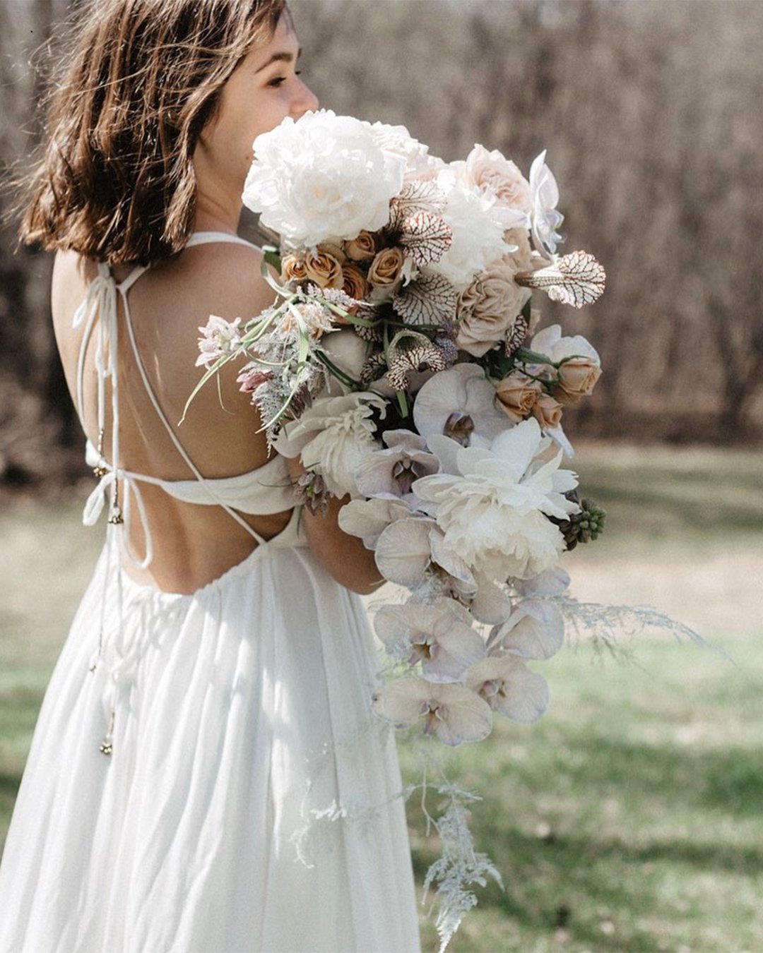 Cascading Wedding Flower Bouquets with Greenery