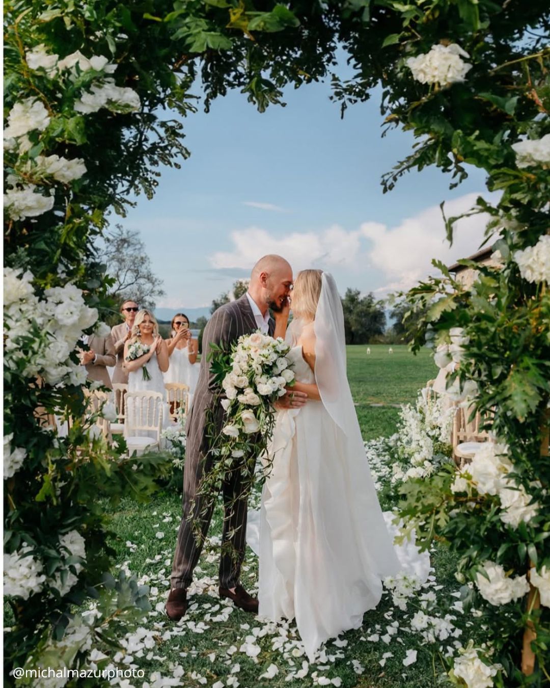 Cascading Wedding Flower Bouquets with Greenery
