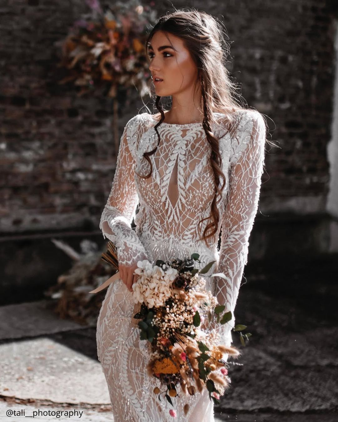 Cascading Fall Wedding Bouquets