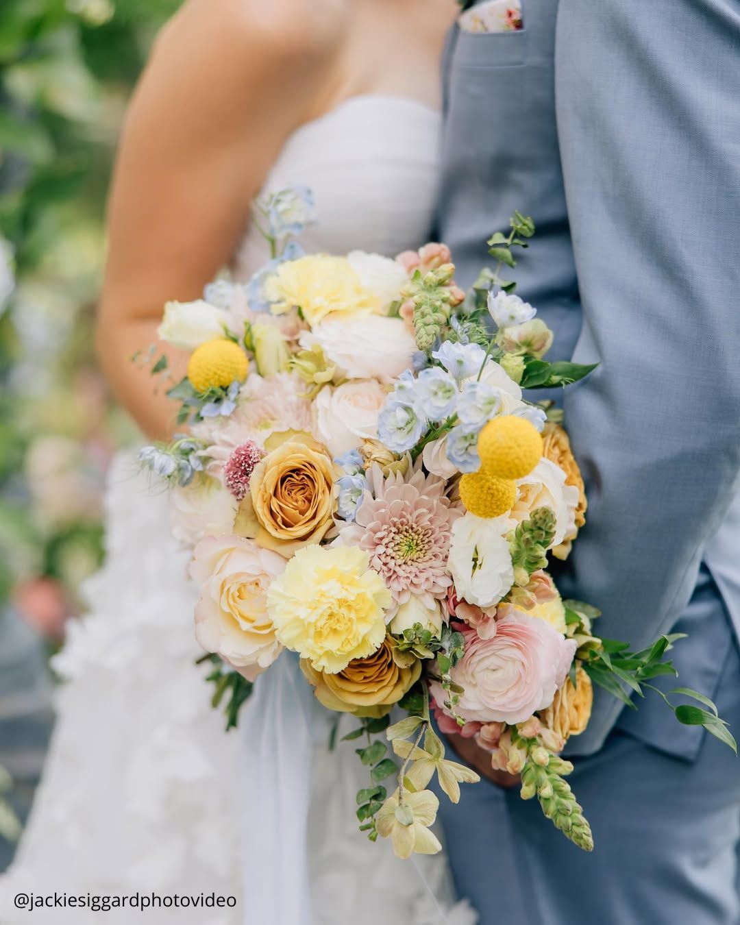 Cascading Pink And White Wedding Bouquets