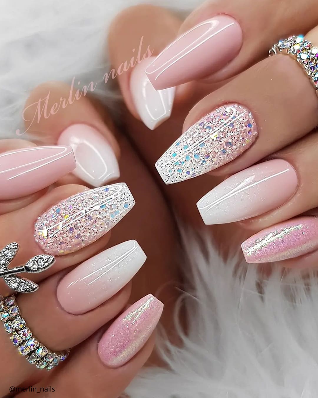 Pink And White French Tip Nails