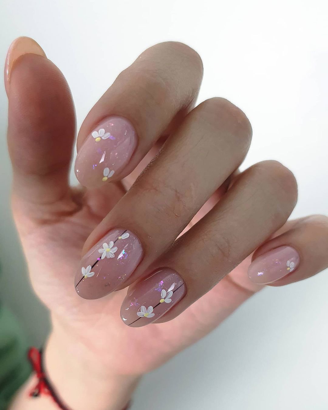 Pink And White Nails Short