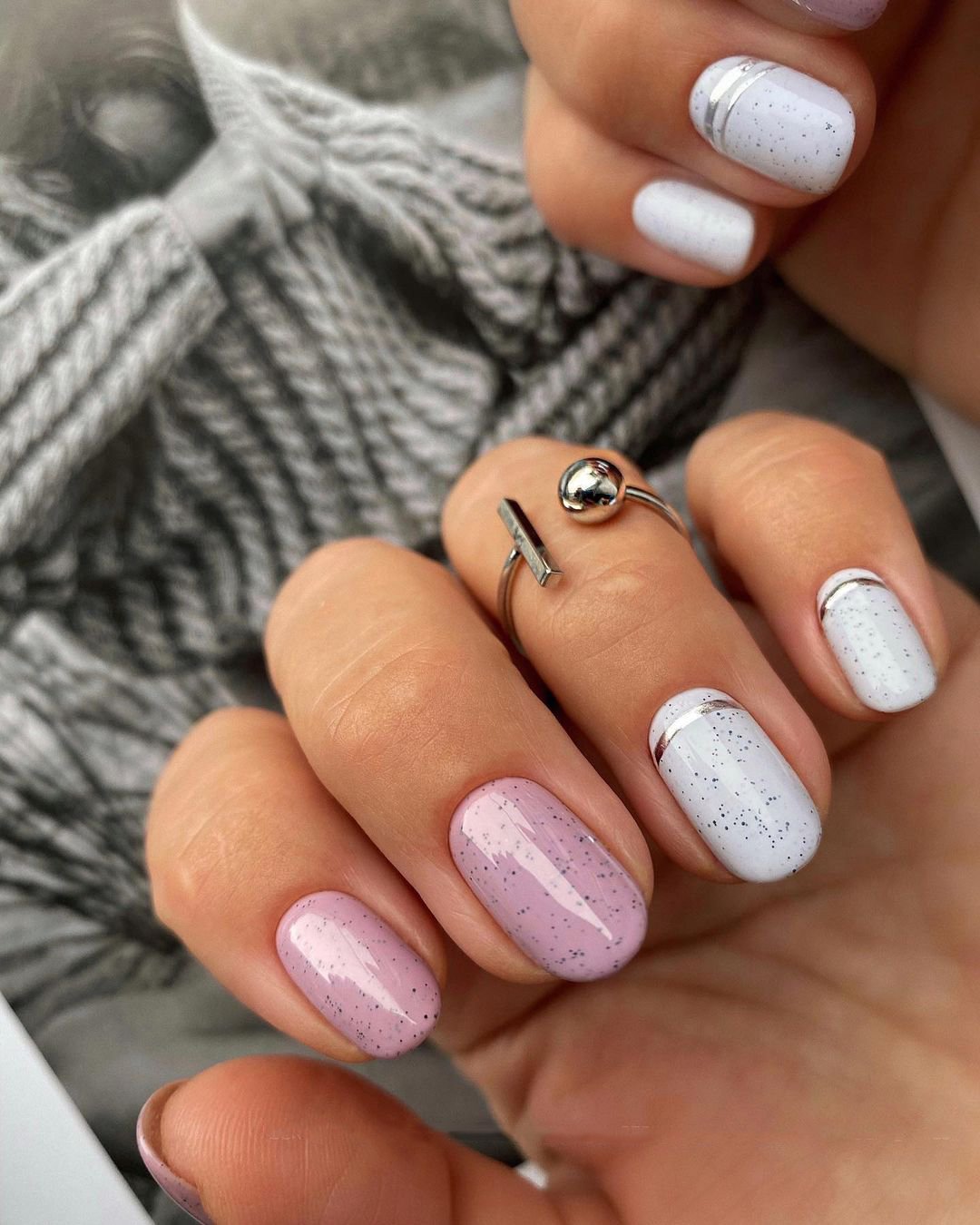 Pink And White Almond Nails