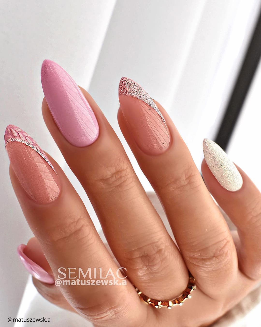Acrylic Pink And White Nails