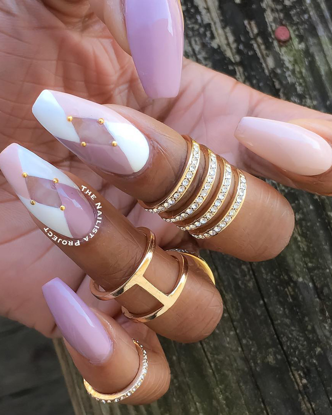 Acrylic Pink And White Nails