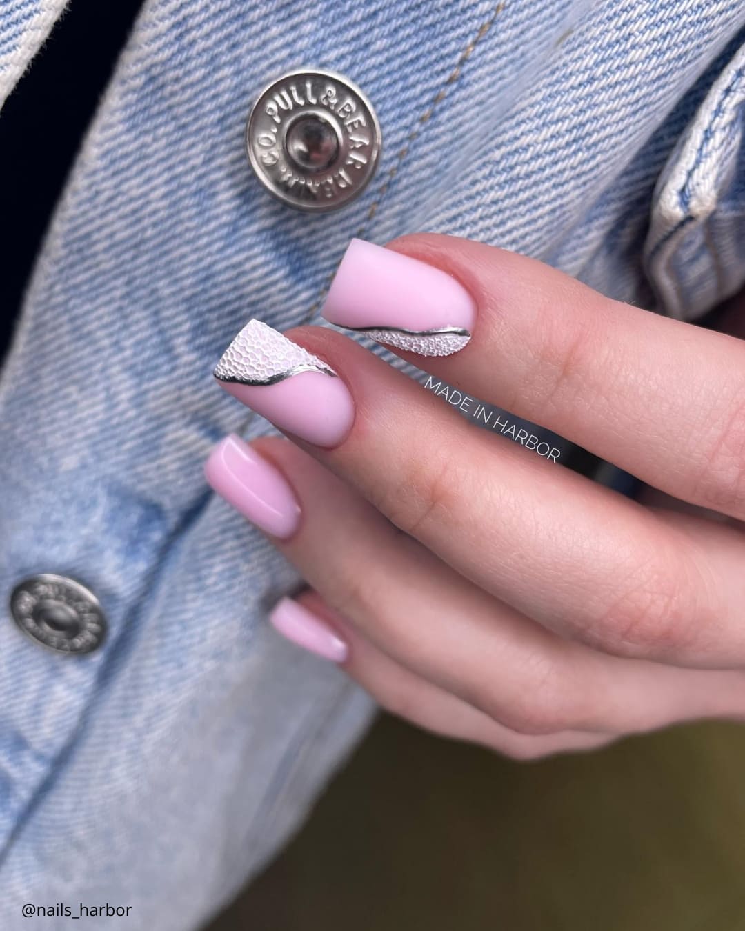 Solar Pink And White Nails