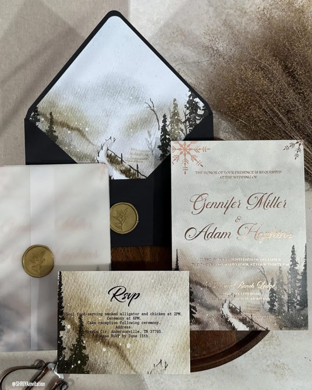 Winter-Themed Wedding Invitations