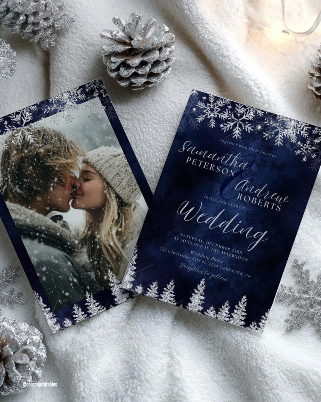 Wedding Invitations in Christmas Theme