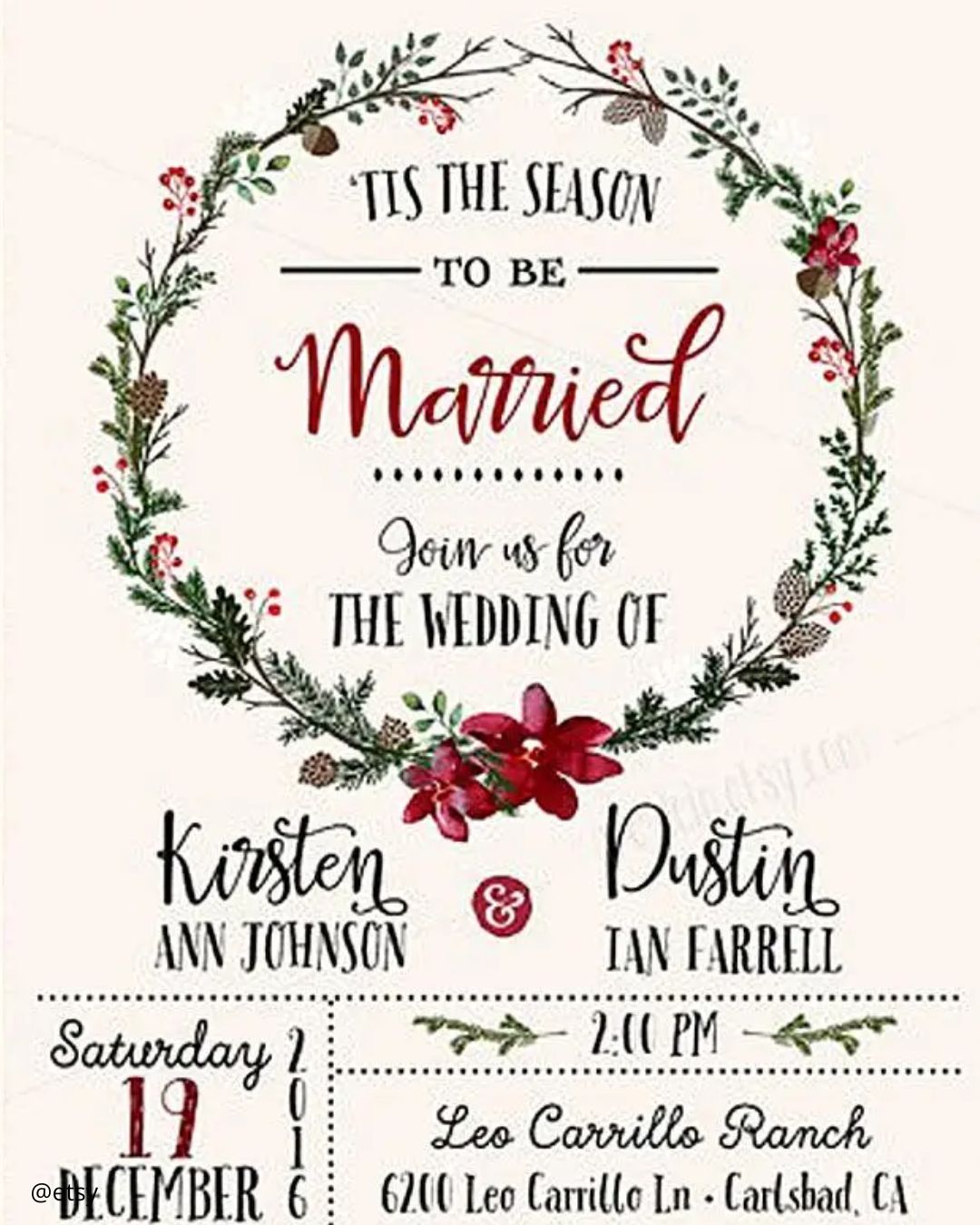 Rustic Winter Wedding Invitations