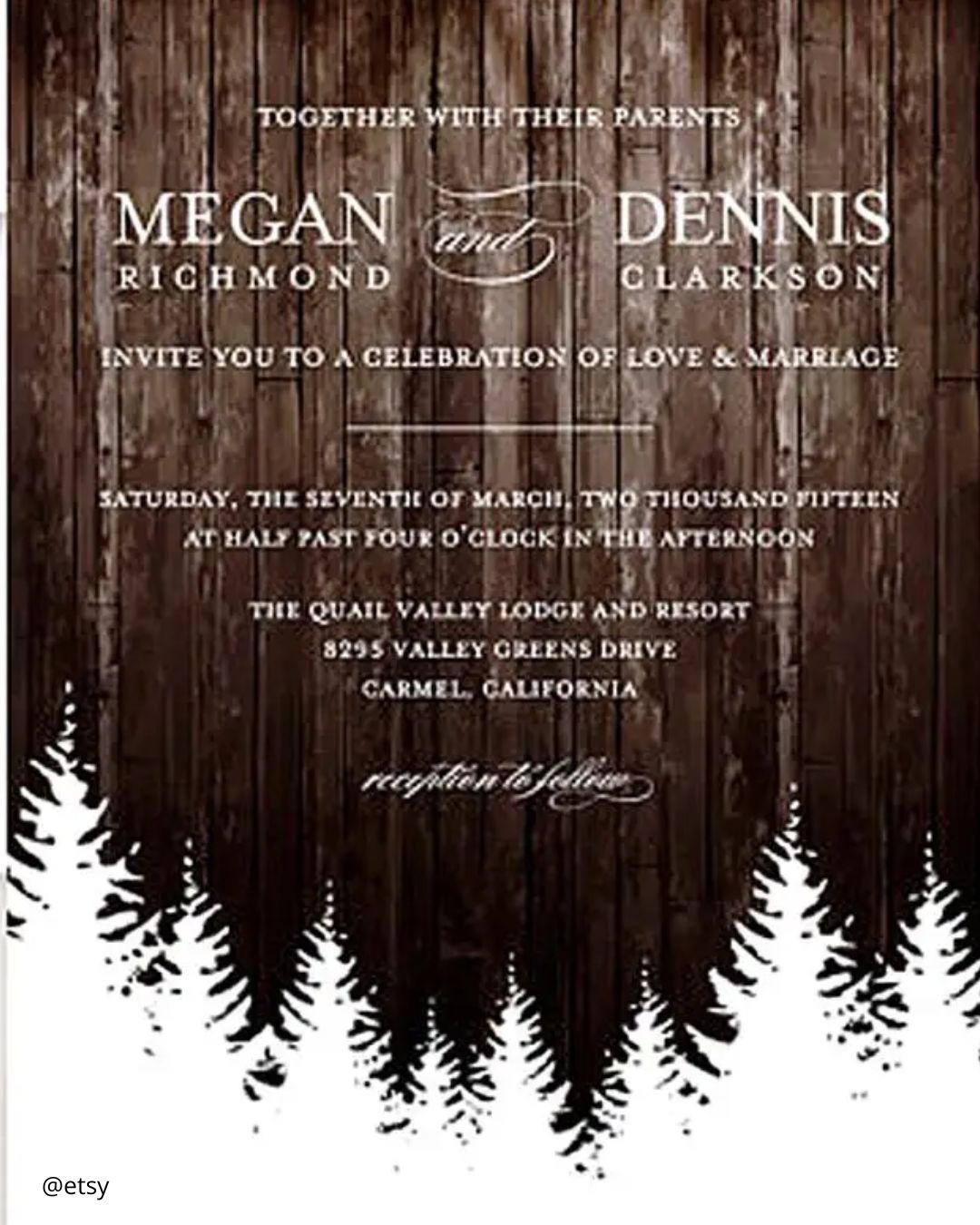 Rustic Winter Wedding Invitations