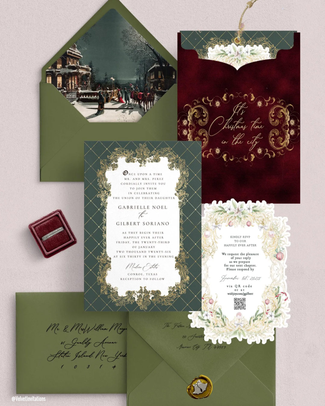 Elegant Winter Wedding Invitations