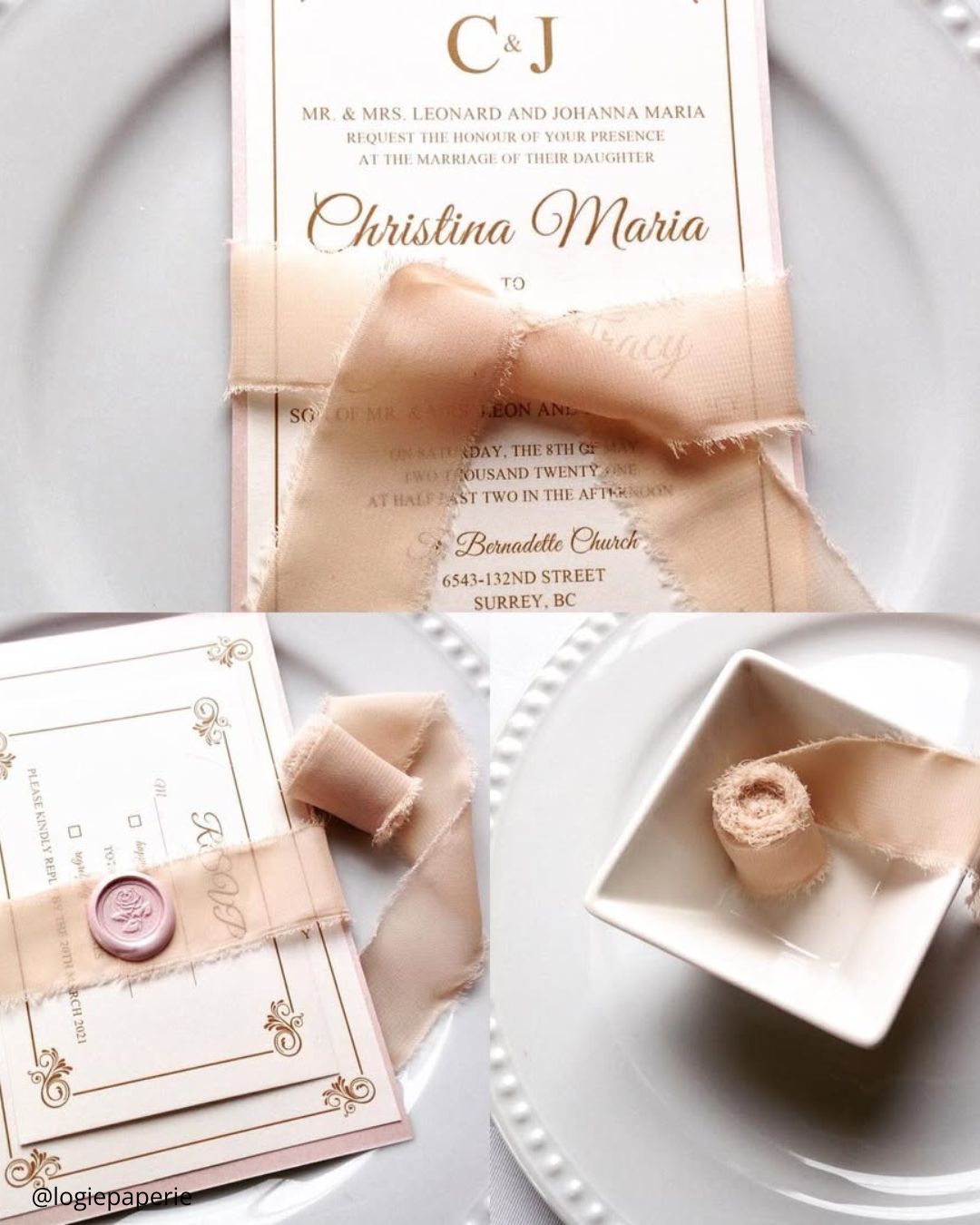 DIY lace wedding invitations
