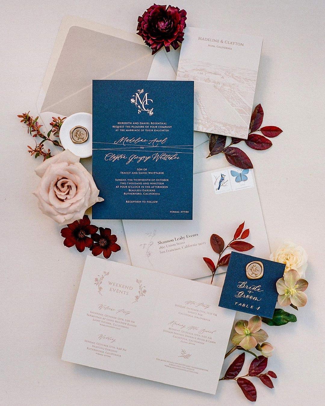 Purple and Navy Blue Wedding Colors