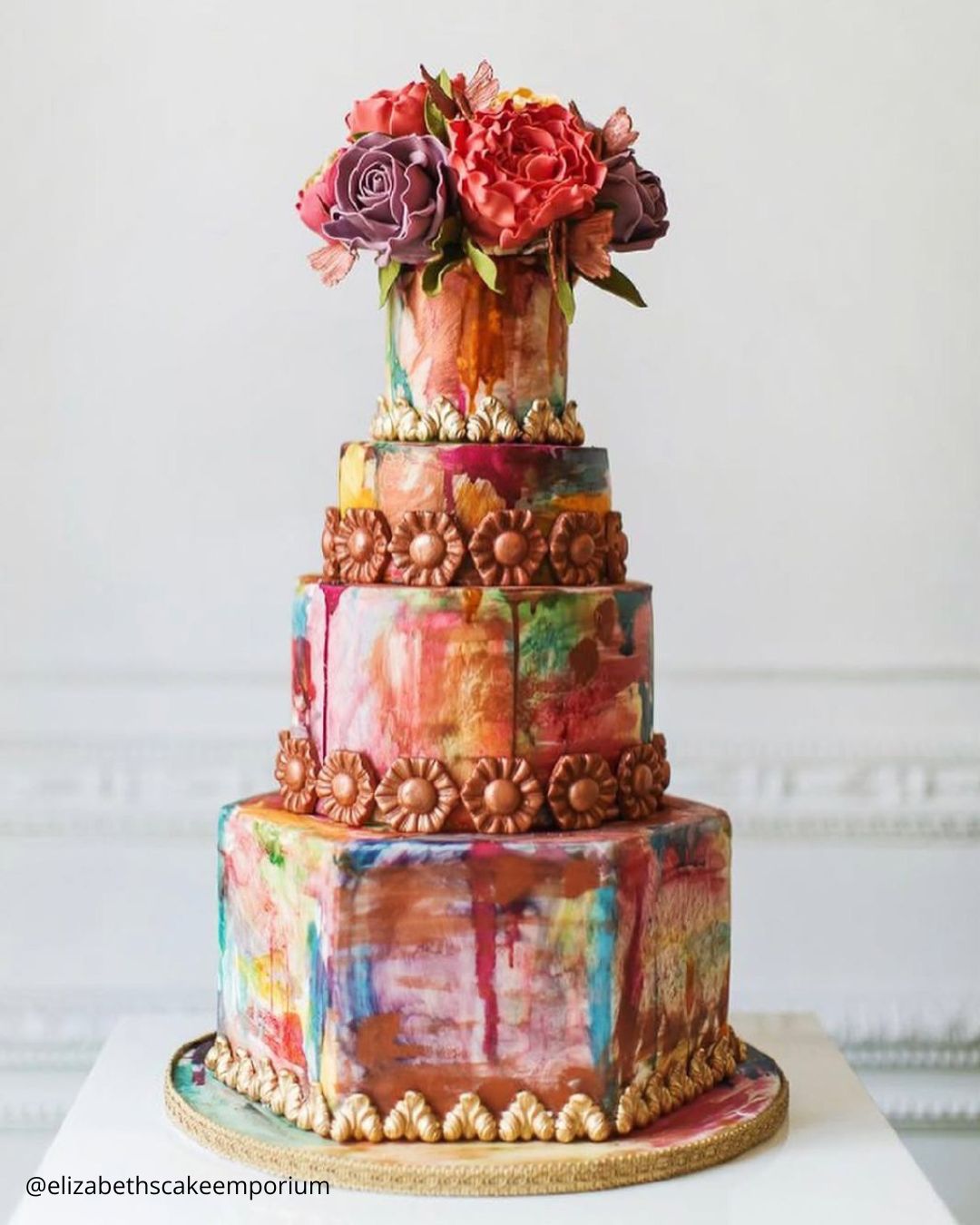 Colored Romantic Wedding Cakes