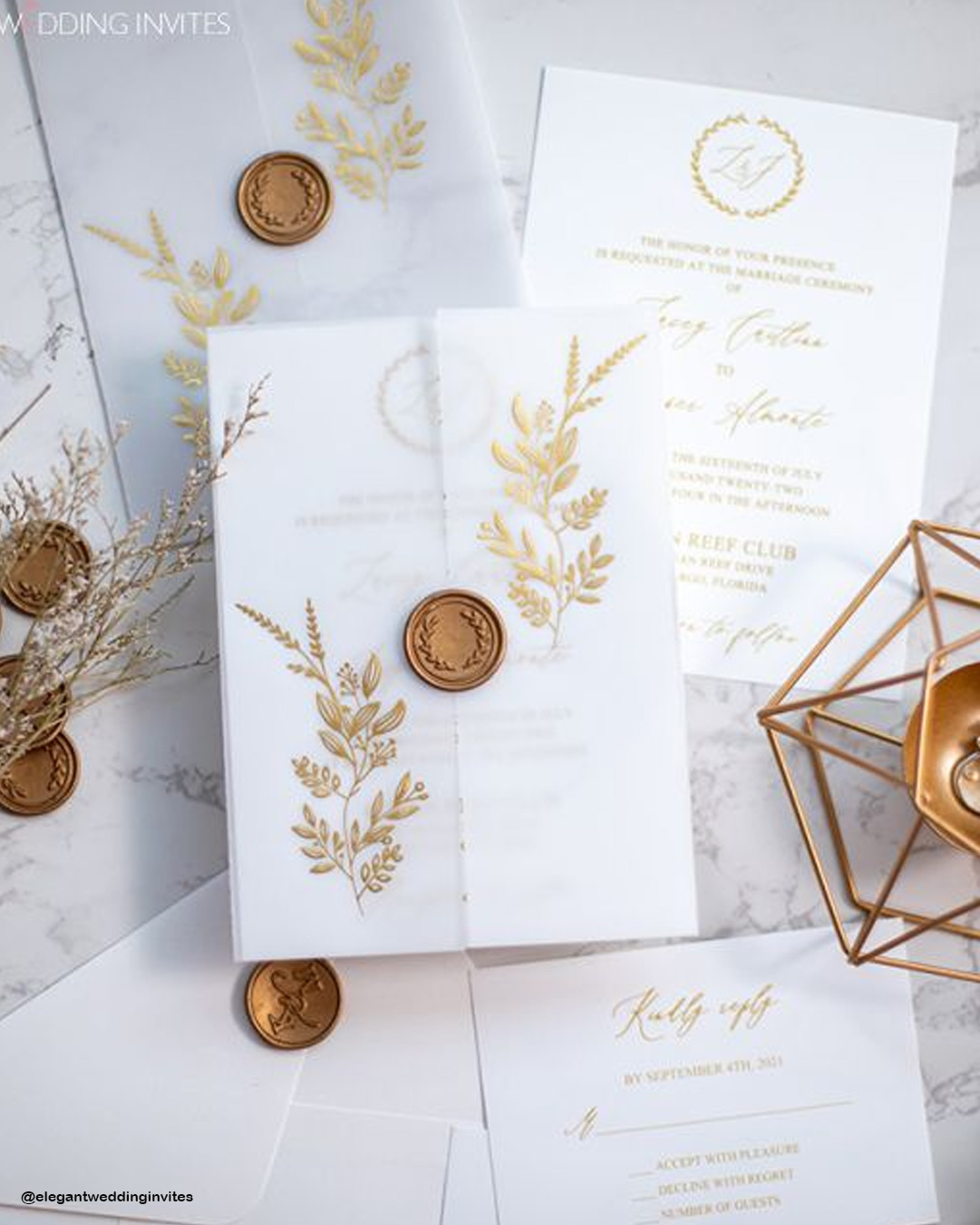Elegant Fall Wedding Invitations