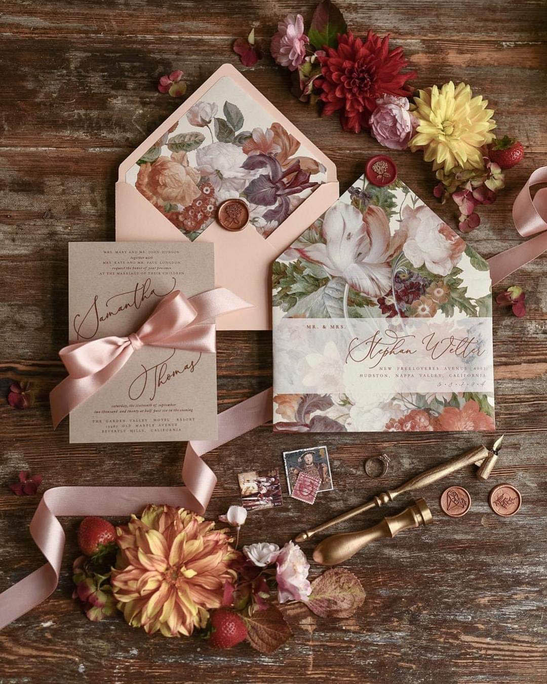 DIY Fall-Themed Wedding Invitations