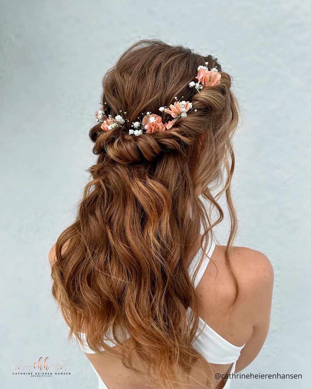 Up Hairstyles Wedding With Pink Flowers