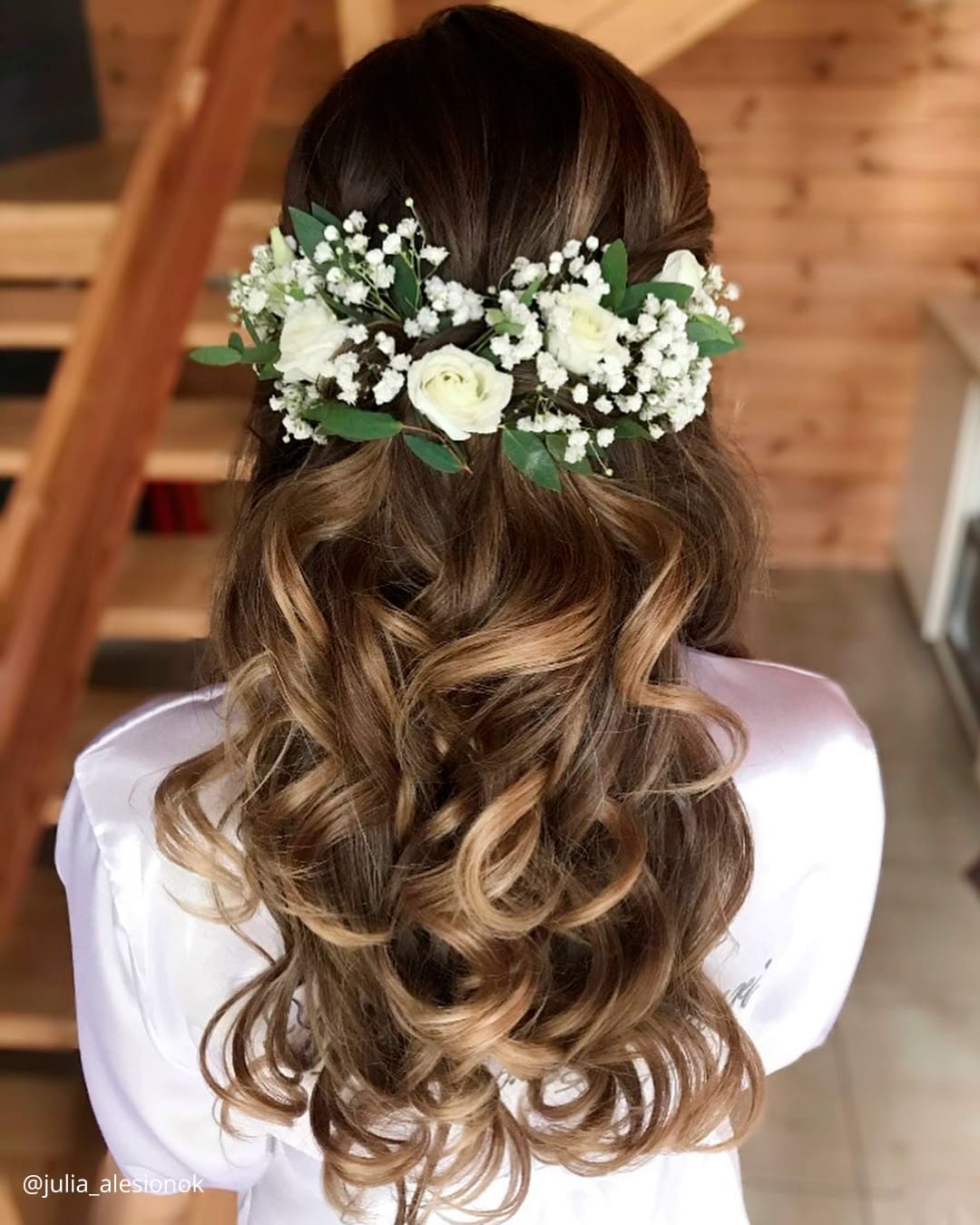 Wedding Styles With Flowers In Hair Down