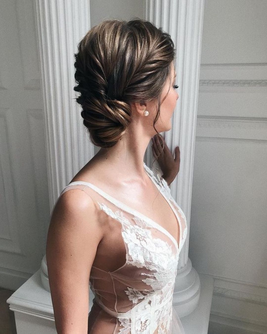 Vintage Inspired Low Side Bun Wedding Hair