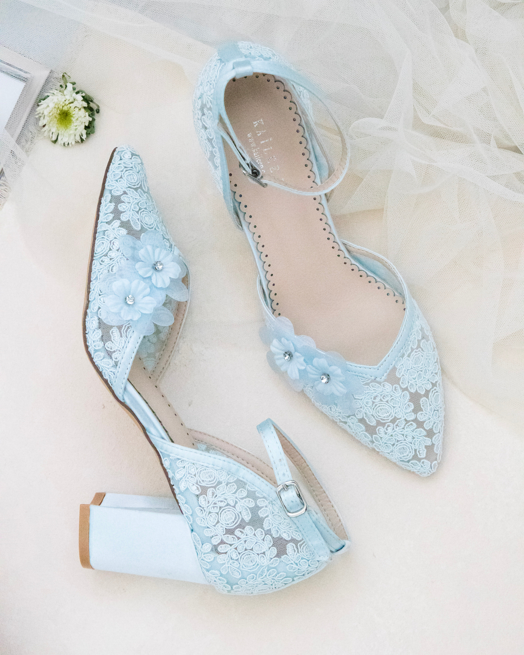 Blue Lace Wedding Shoes