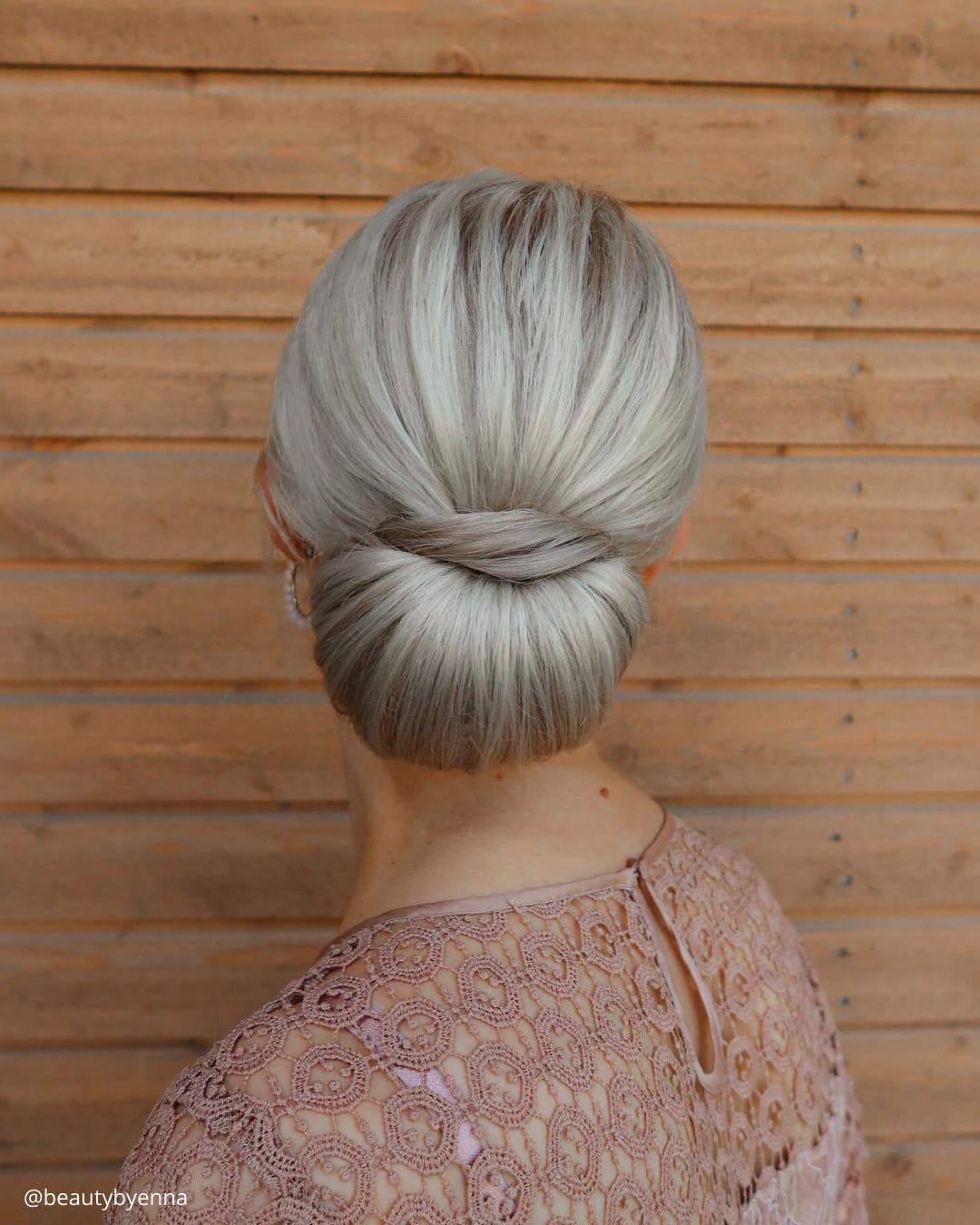 Classic Low Chignon for the Mother of the Bride (Front & Back View)