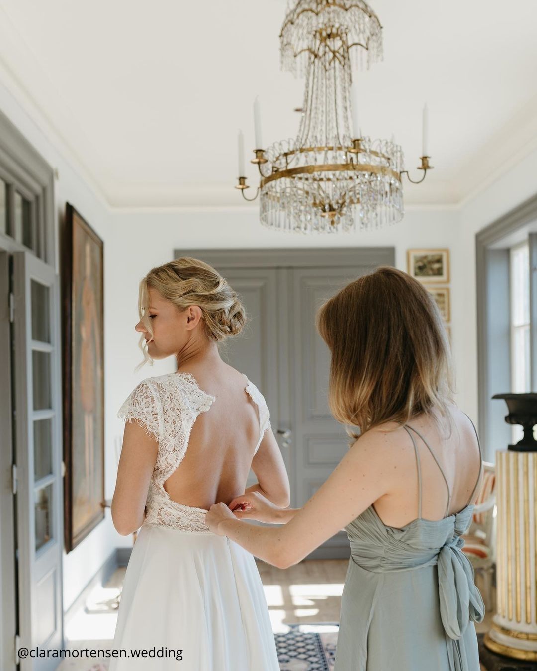 Bride With Bridesmaids In Matching Denim Jackets