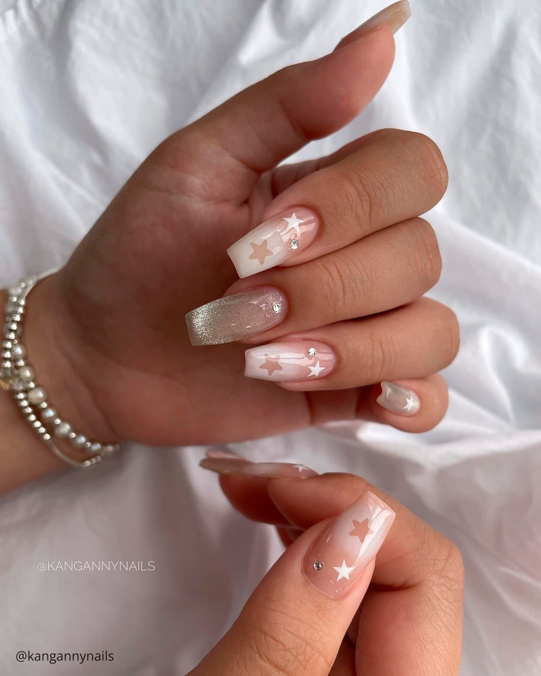 Almond Ombre Wedding Nails