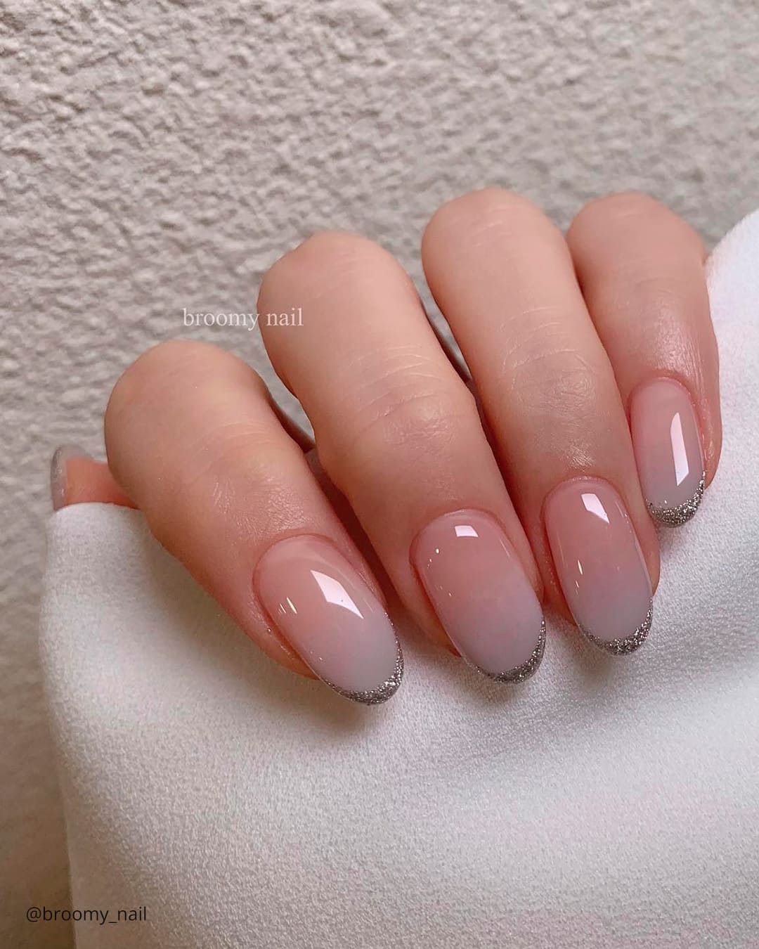 Ombre Wedding Nails With Glitter