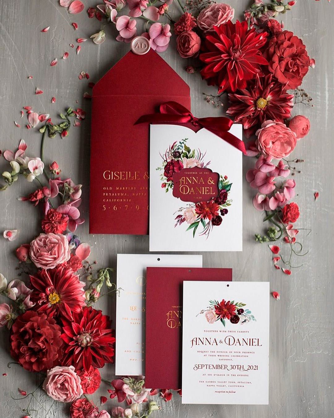 Red And White Wedding Bouquets