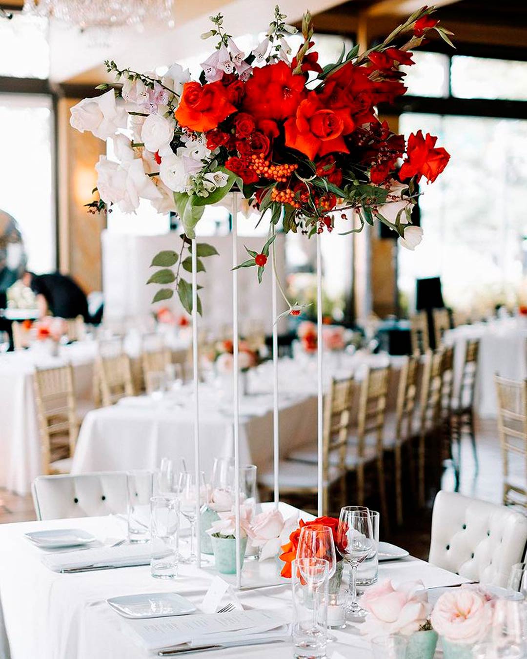 Red And White Flower Arrangements