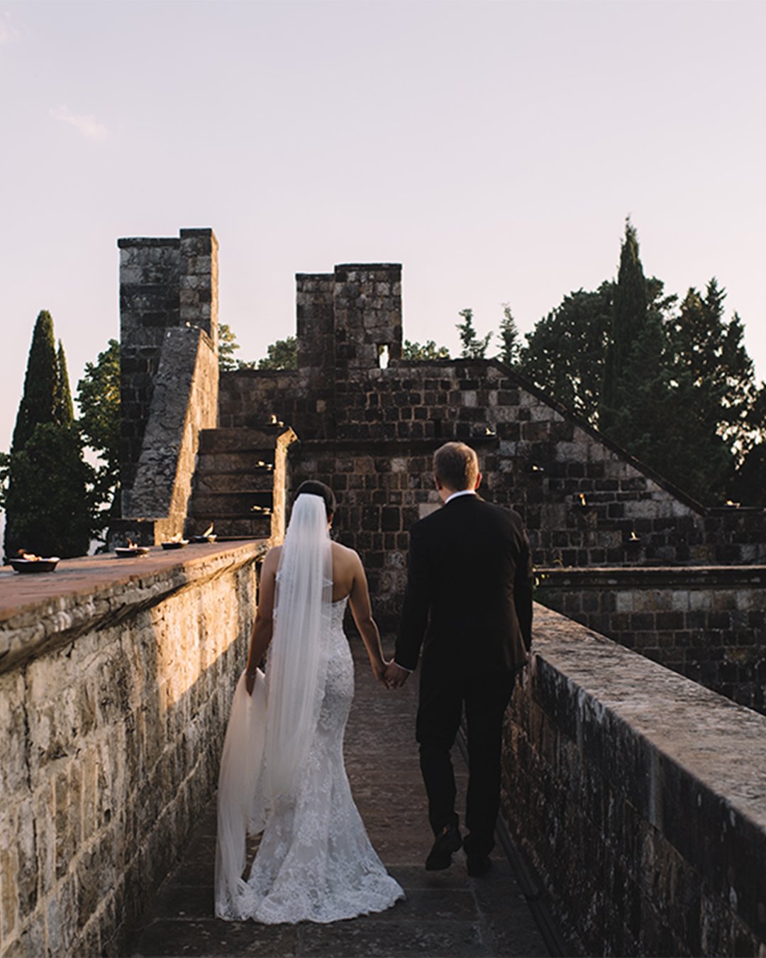 romantic real wedding in florence wedding walk