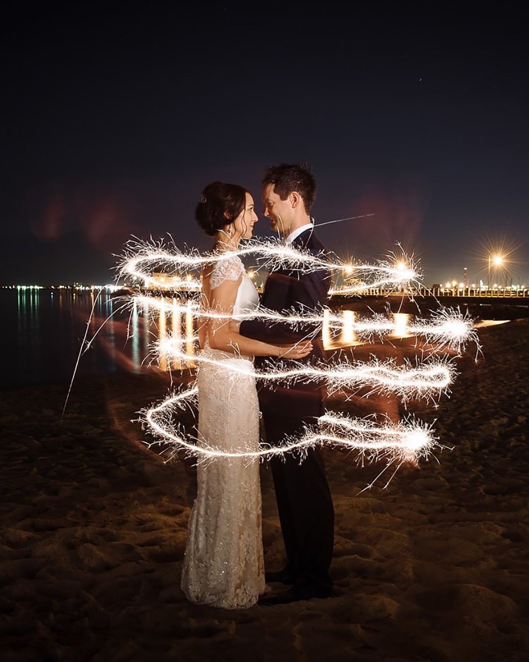 Writing in the Air for your Wedding Sparkler Photos