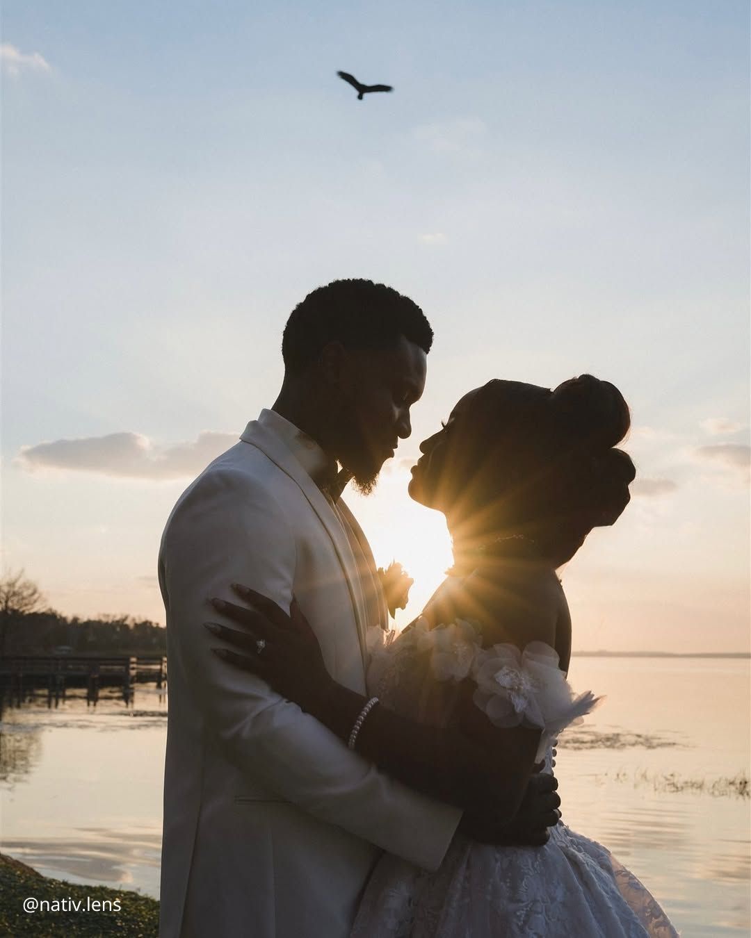 Outdoor Sunset Wedding Photos