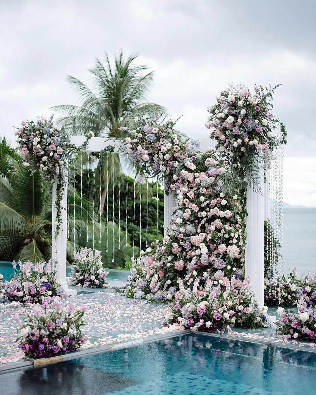 All White Wedding Ceremony Decor