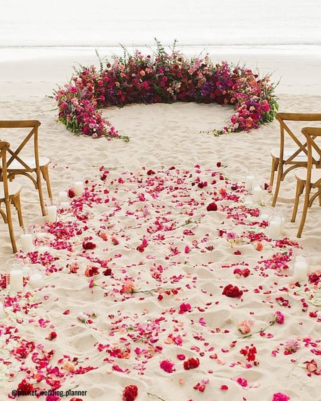 Aisle Decor with Flower Petals