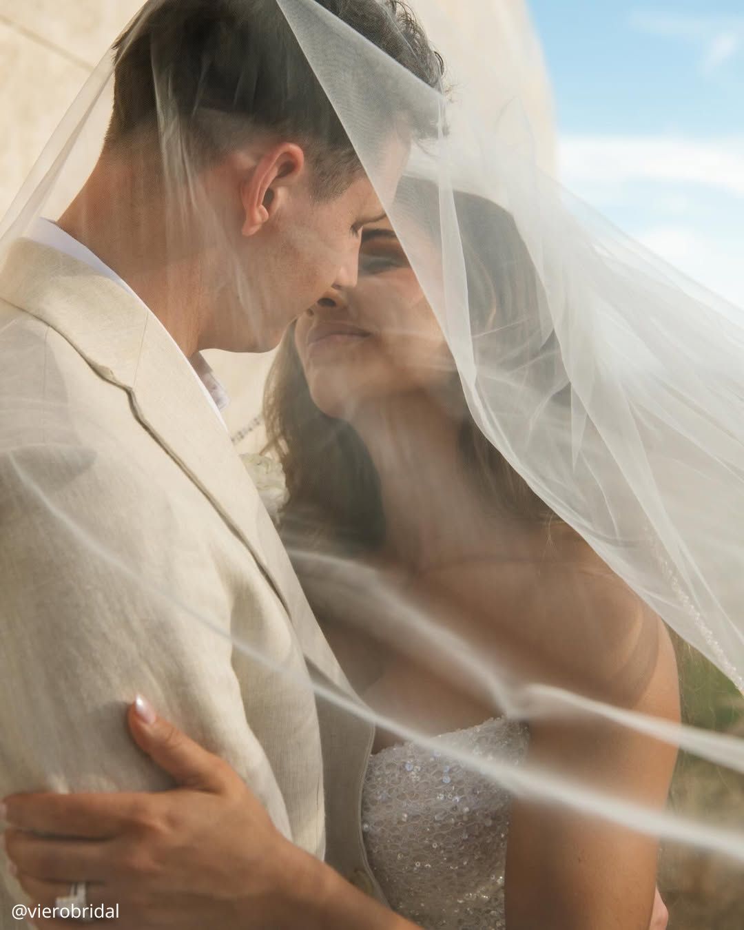 wedding photos happy brides tender cute photos hugging under the veil vierobridal