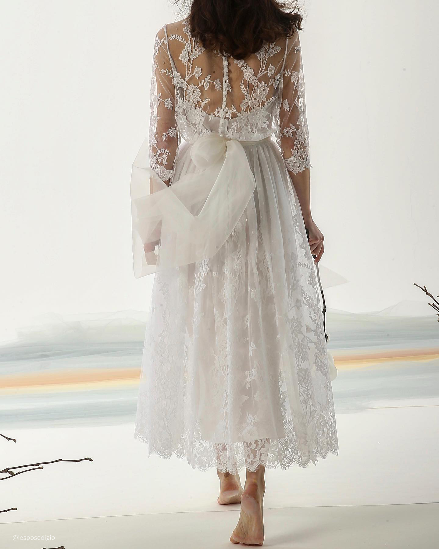 Tea Length Dresses Wedding With Sleeves