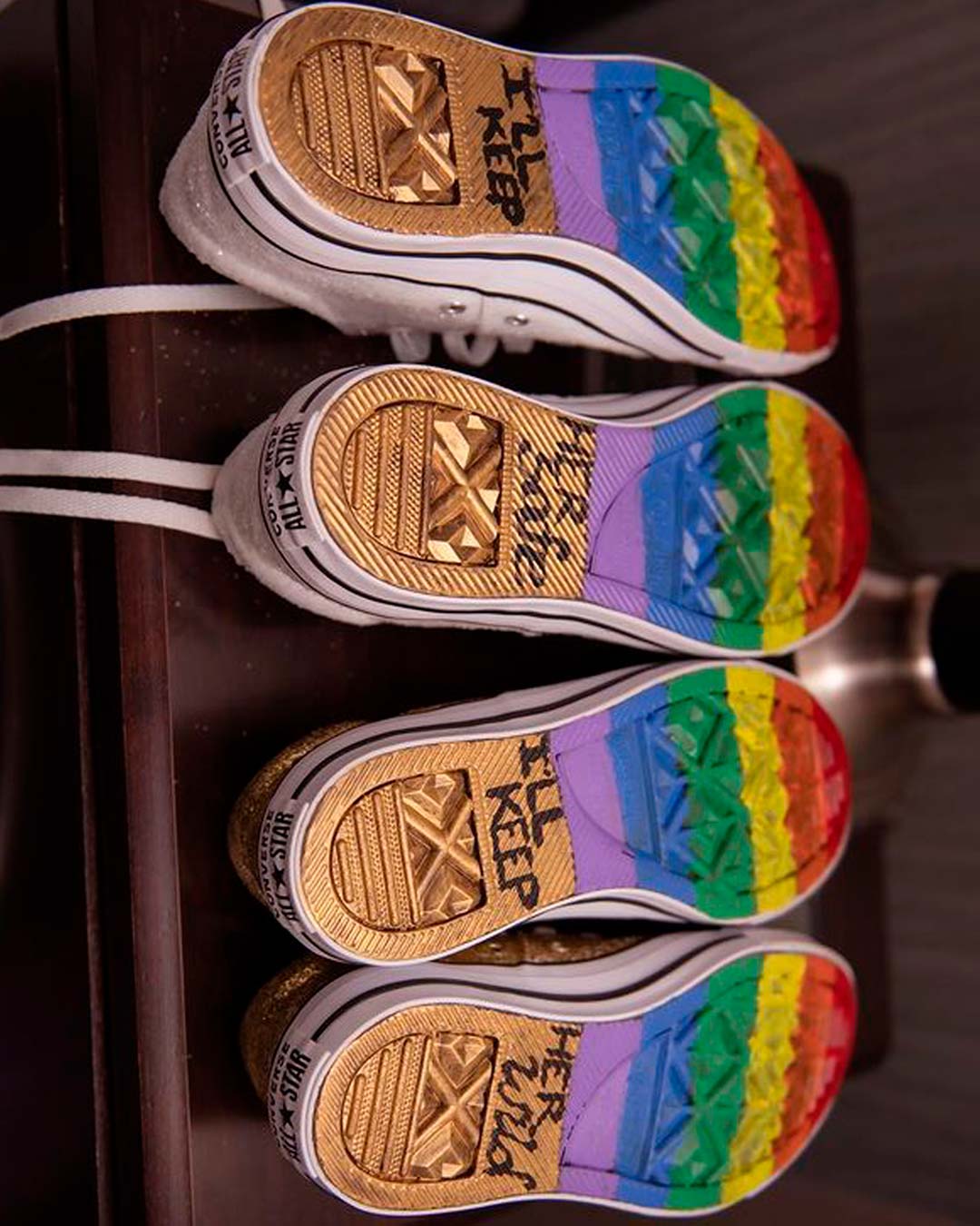 Rainbow Socks Lesbian Wedding Outfits