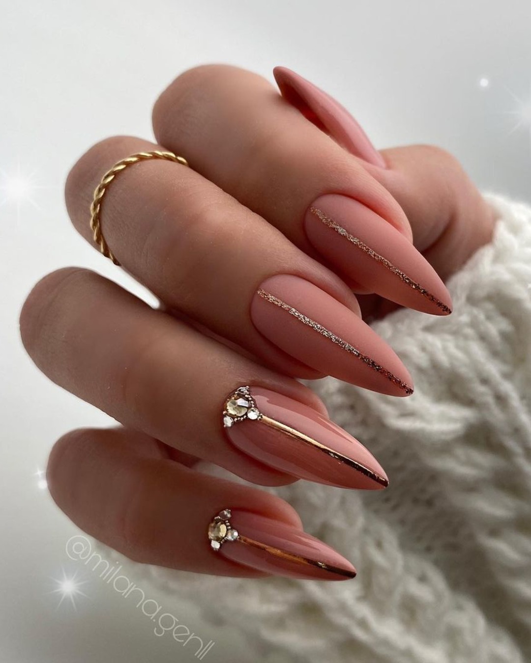 Classy Stiletto Wedding Nails