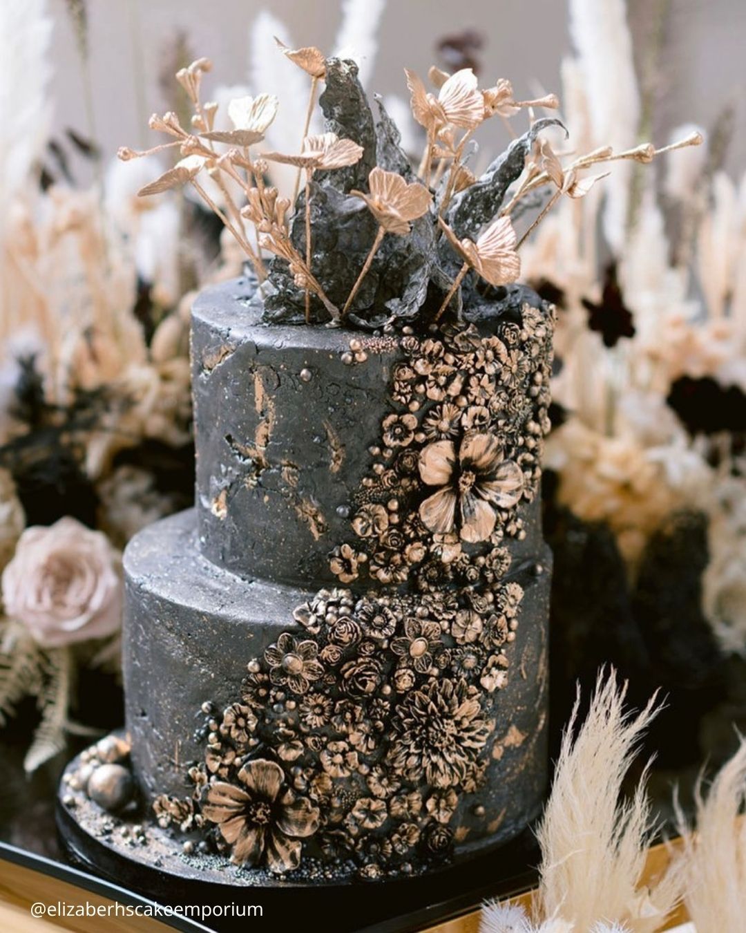 Wedding Cakes With Wild Flowers Accents