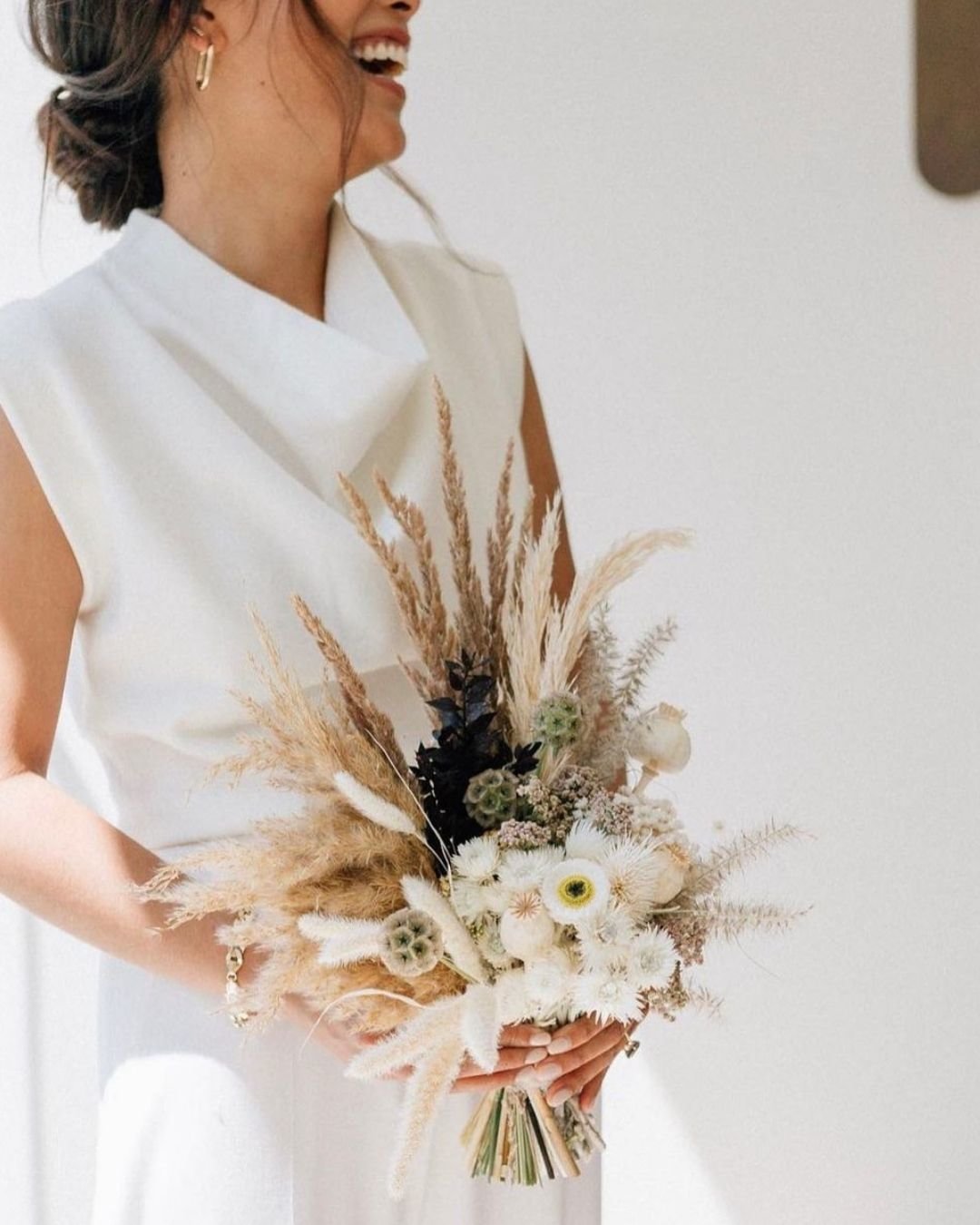 Cascading Winter Wedding Bouquets