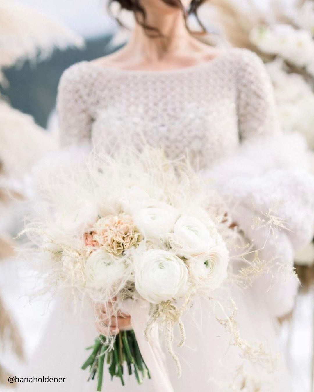 Cascading Winter Wedding Bouquets