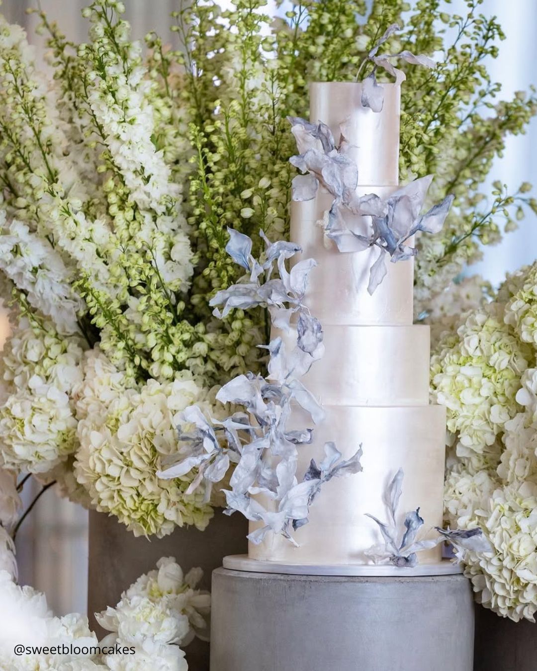 Winter Wedding Cakes with Greenery
