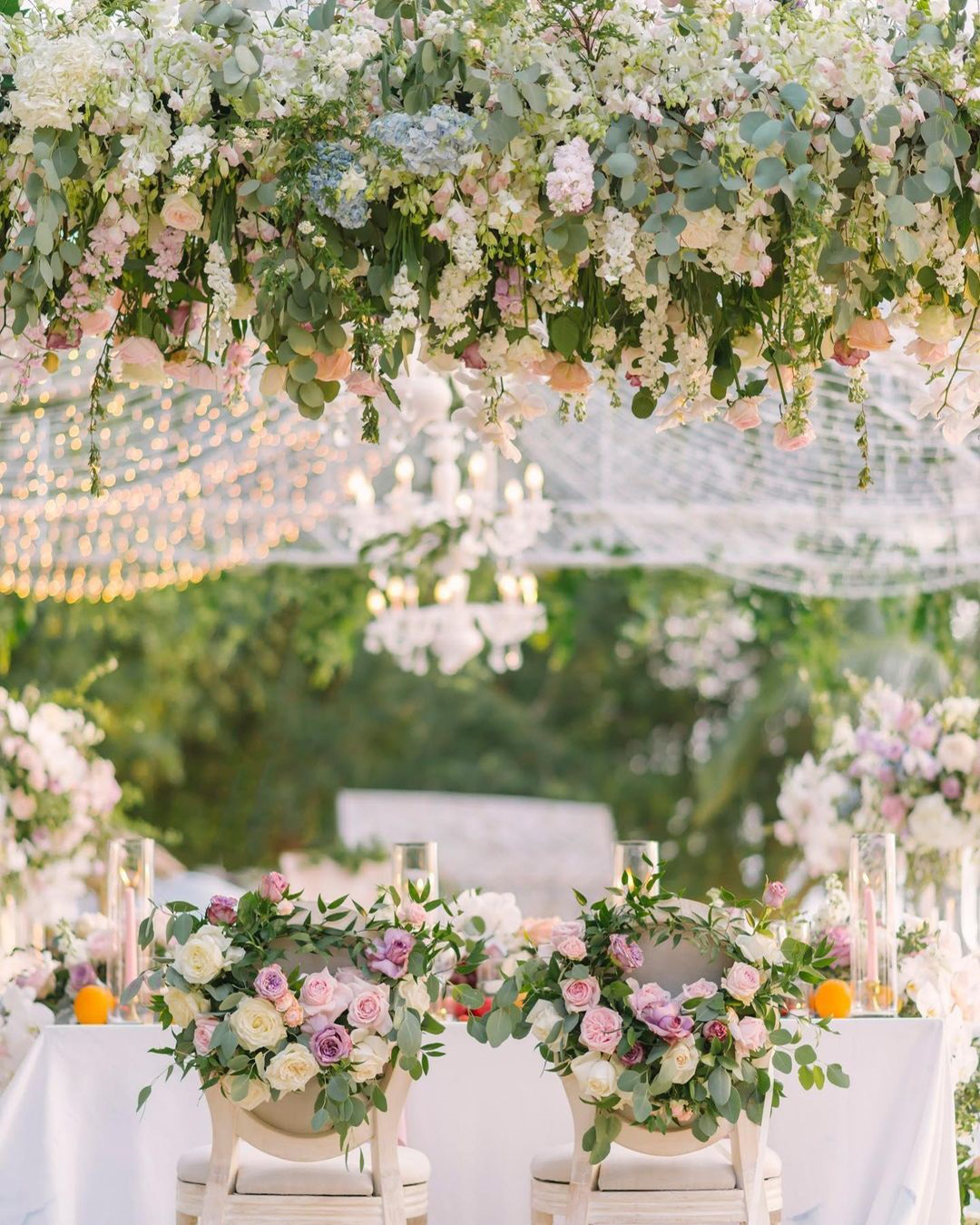 Wedding Tent Decorated With Natural Greenery