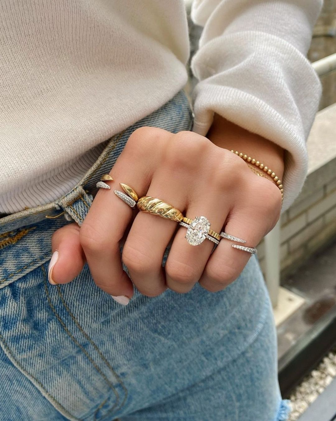 Rose And White Gold Wedding Sets