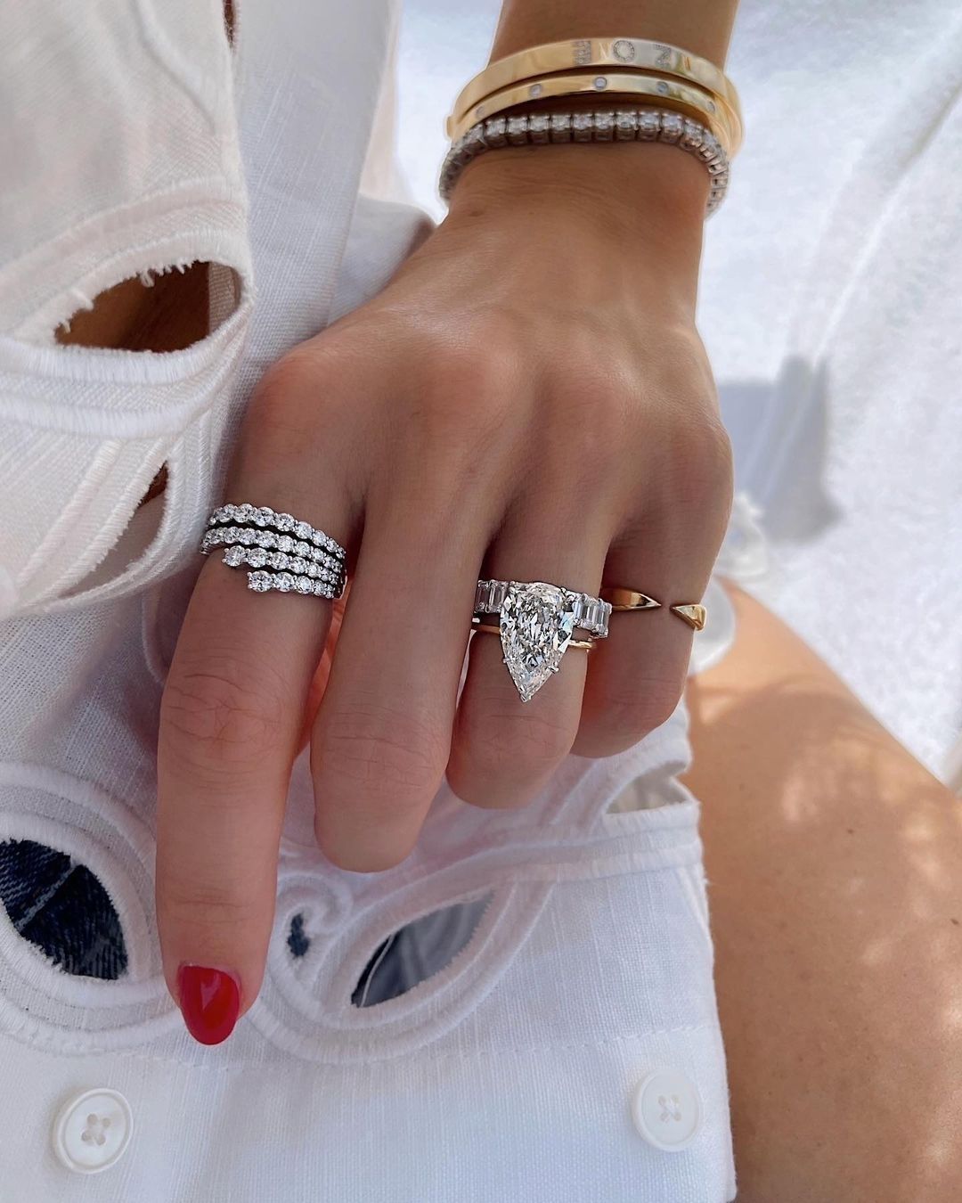 Rose And White Gold Wedding Sets