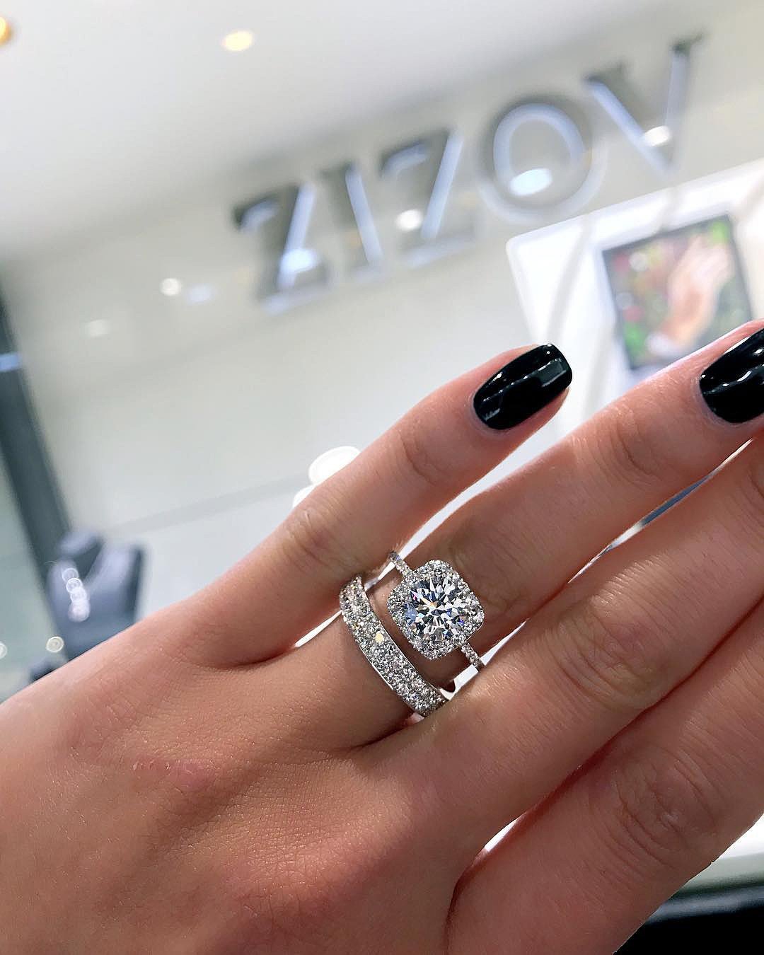 Wedding Rings With Pave Band