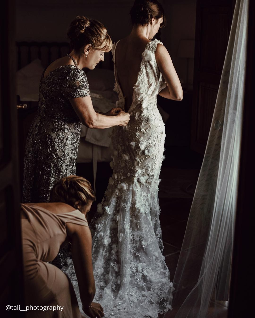 Bride with Parents, Individually and Together