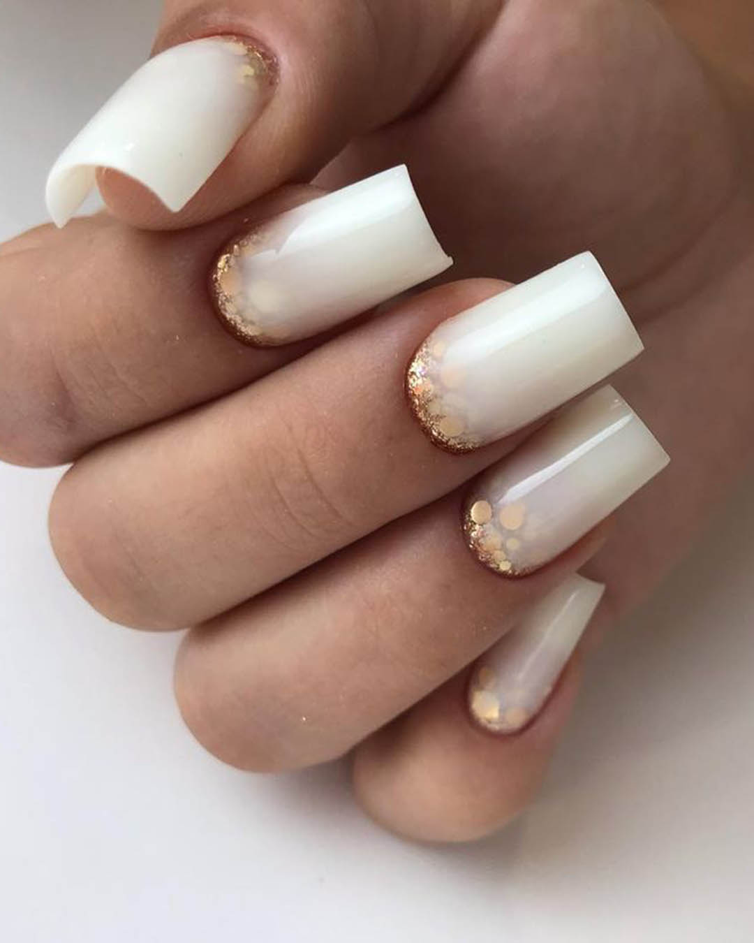 White Glitter Nails