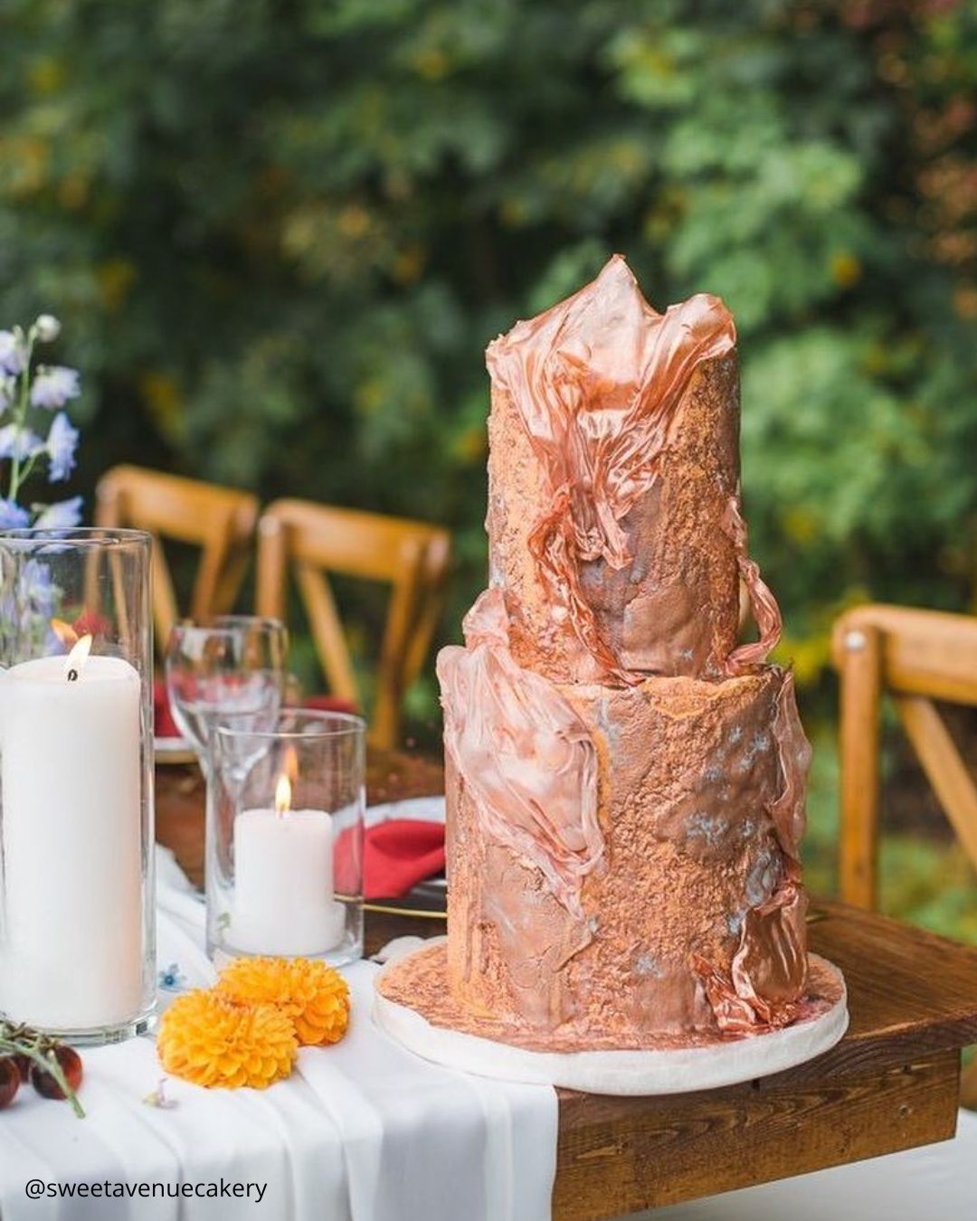 Rustic Fall Wedding Cakes With Fruits